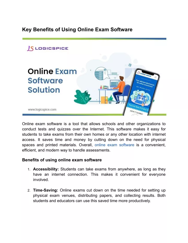 key benefits of using online exam software