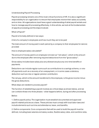 understanding payroll processing
