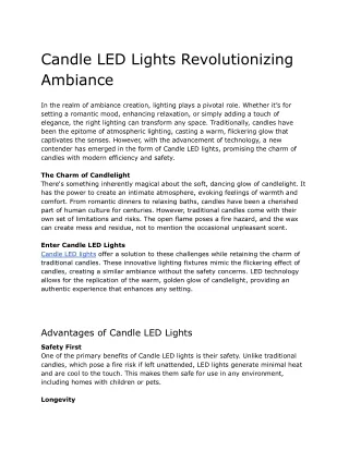 Candle LED Lights Revolutionizing Ambiance (1)