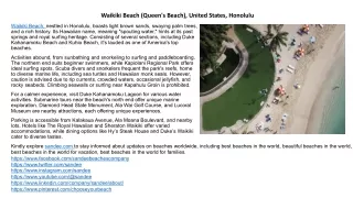 Waikiki Beach: Family Haven with Safety, Parking | Honolulu, United States