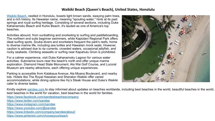 waikiki beach queen s beach united states honolulu