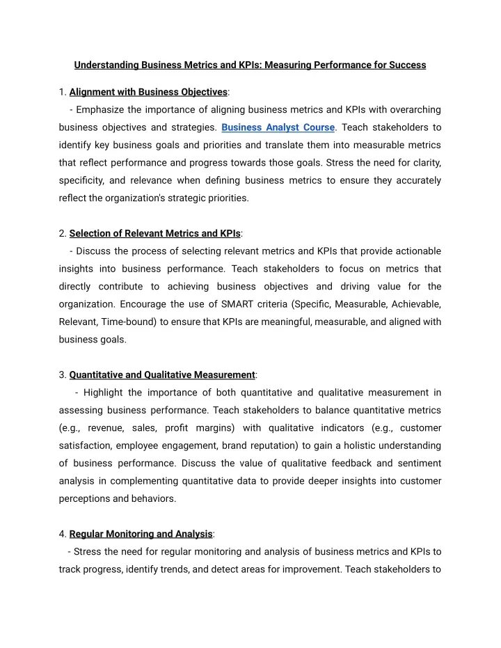 understanding business metrics and kpis measuring