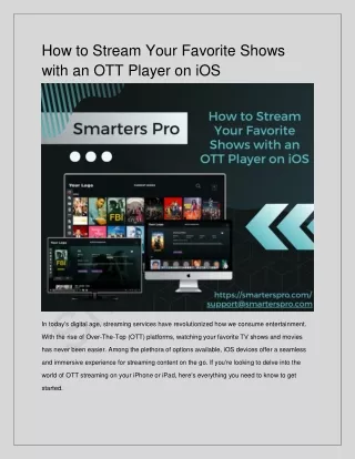 How to Stream Your Favorite Shows with an OTT Player on iOS