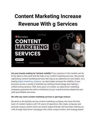 Content Marketing Increase Revenue With g Services