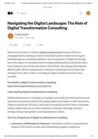 Navigating the Digital Landscape The Role of Digital Transformation Consulting