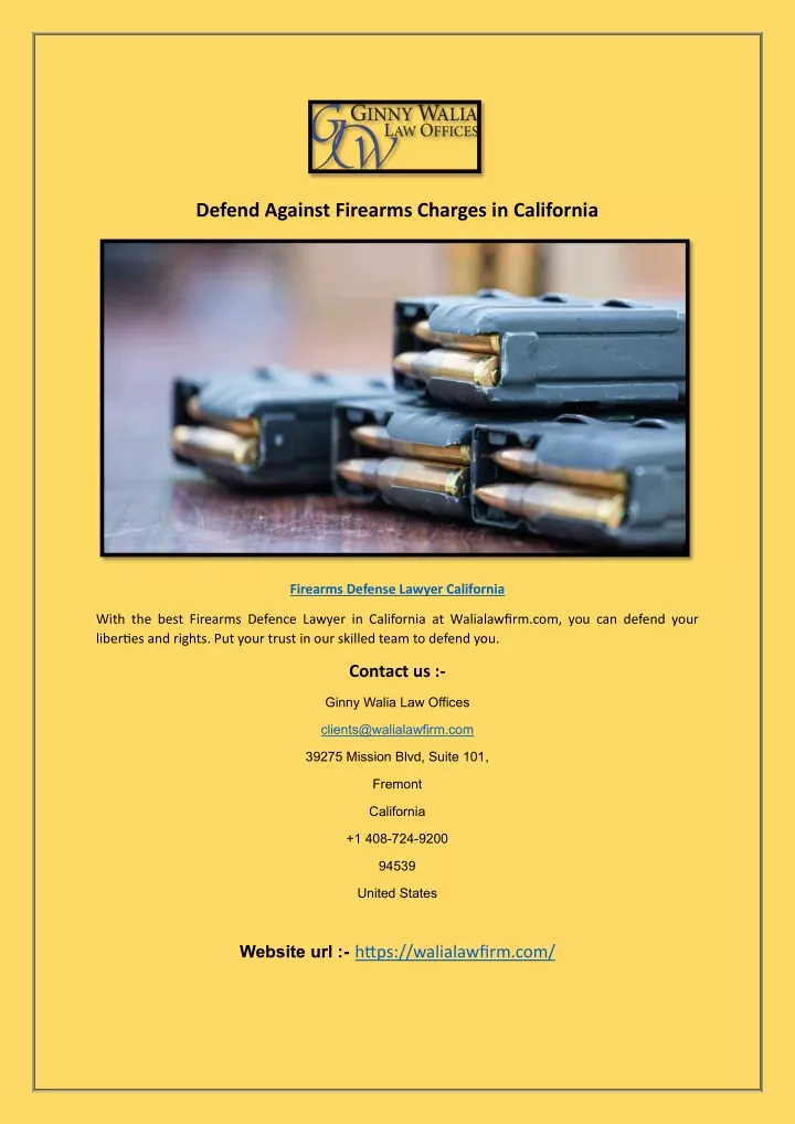 defend against firearms charges in california