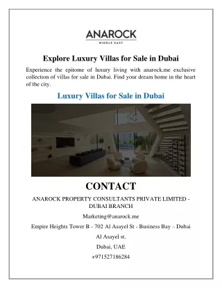 Explore Luxury Villas for Sale in Dubai 2