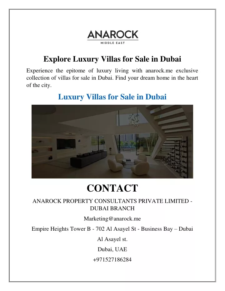 explore luxury villas for sale in dubai