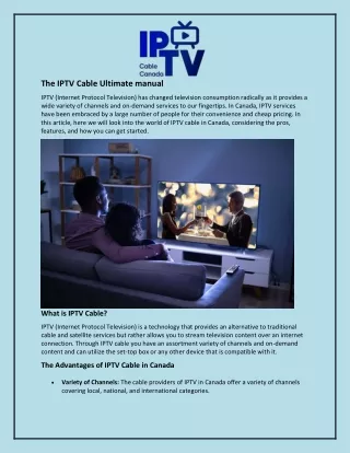 The IPTV Cable Ultimate manual