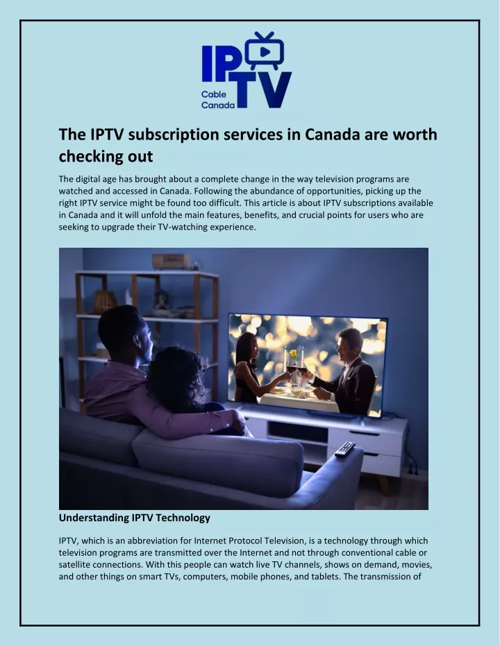 the iptv subscription services in canada