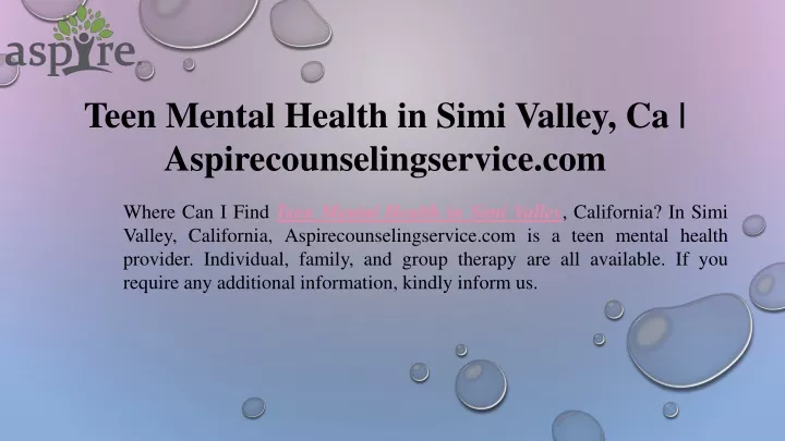 teen mental health in simi valley