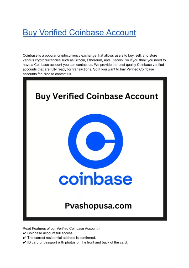 buy verified coinbase account