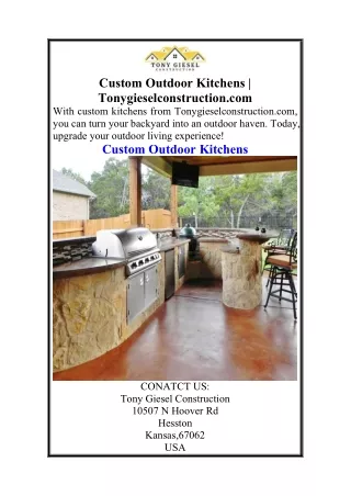 Custom Outdoor Kitchens  Tonygieselconstruction.com