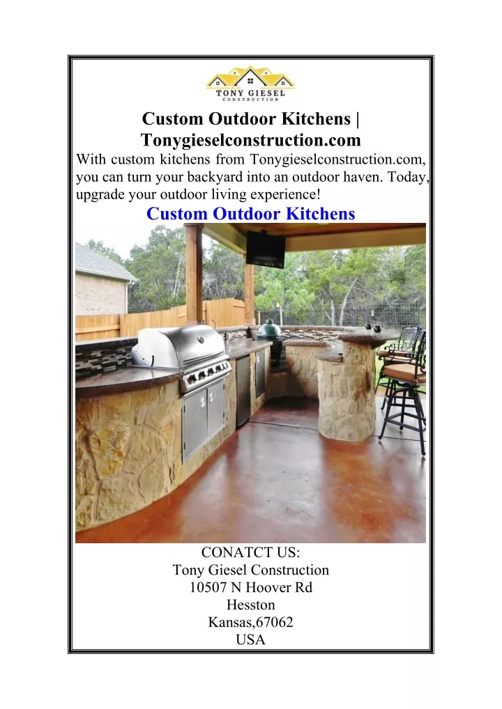 custom outdoor kitchens tonygieselconstruction