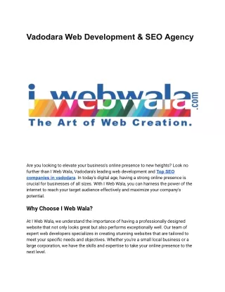 Vadodara Web Development & SEO Agency