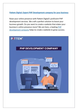 Partner with Pattem Digital, a leading Php development company