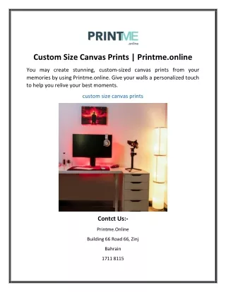 Custom Size Canvas Prints  Printme.online