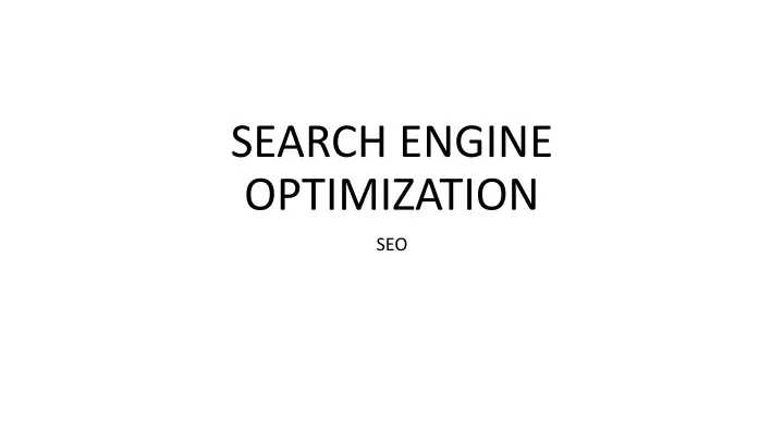 search engine optimization