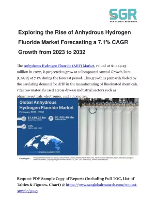 Exploring the Rise of Anhydrous Hydrogen Fluoride Market Forecasting a 7.1% CAGR