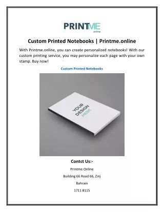 Custom Printed Notebooks Printme.online