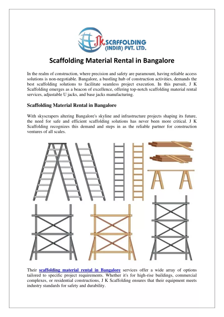 scaffolding material rental in bangalore