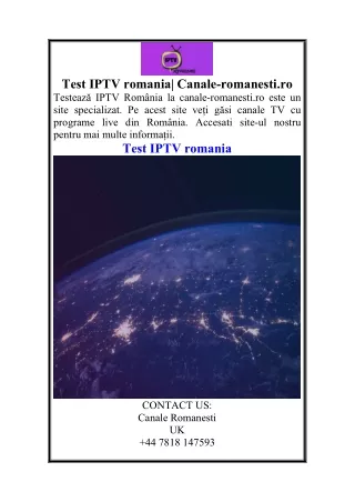 Test IPTV romania Canale-romanesti.ro