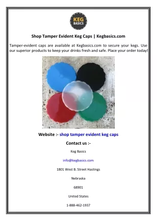 Shop Tamper Evident Keg Caps   Kegbasics.com