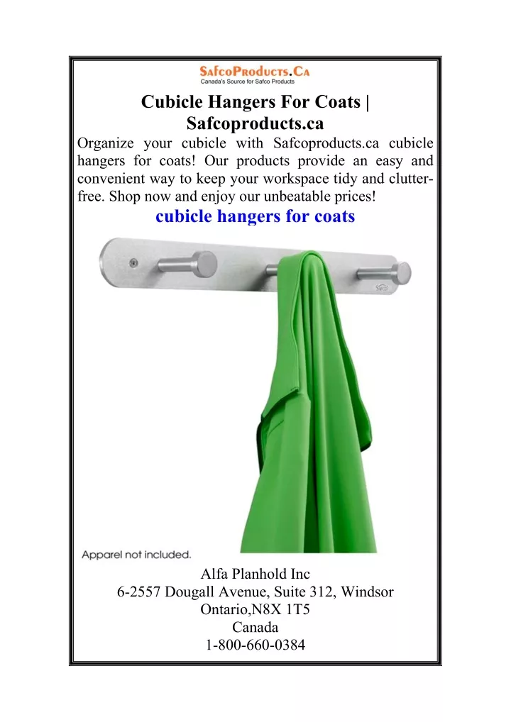 cubicle hangers for coats safcoproducts