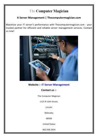 It Server Management   Thecomputermagician.com