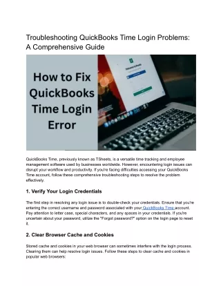 Troubleshooting QuickBooks Time Login Problems_ A Comprehensive Guide
