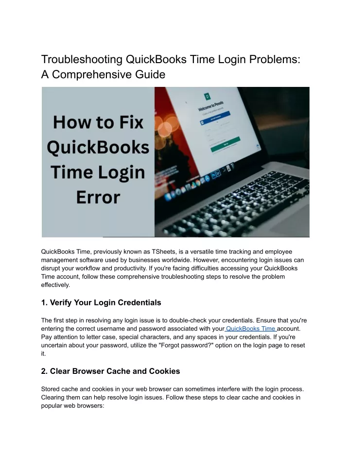 troubleshooting quickbooks time login problems