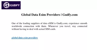 Global Data Esim Providers Gudfy.com