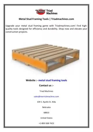 Metal Stud Framing Tools   Triadmachines.com
