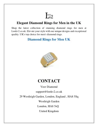 Elegant Diamond Rings for Men in the UK