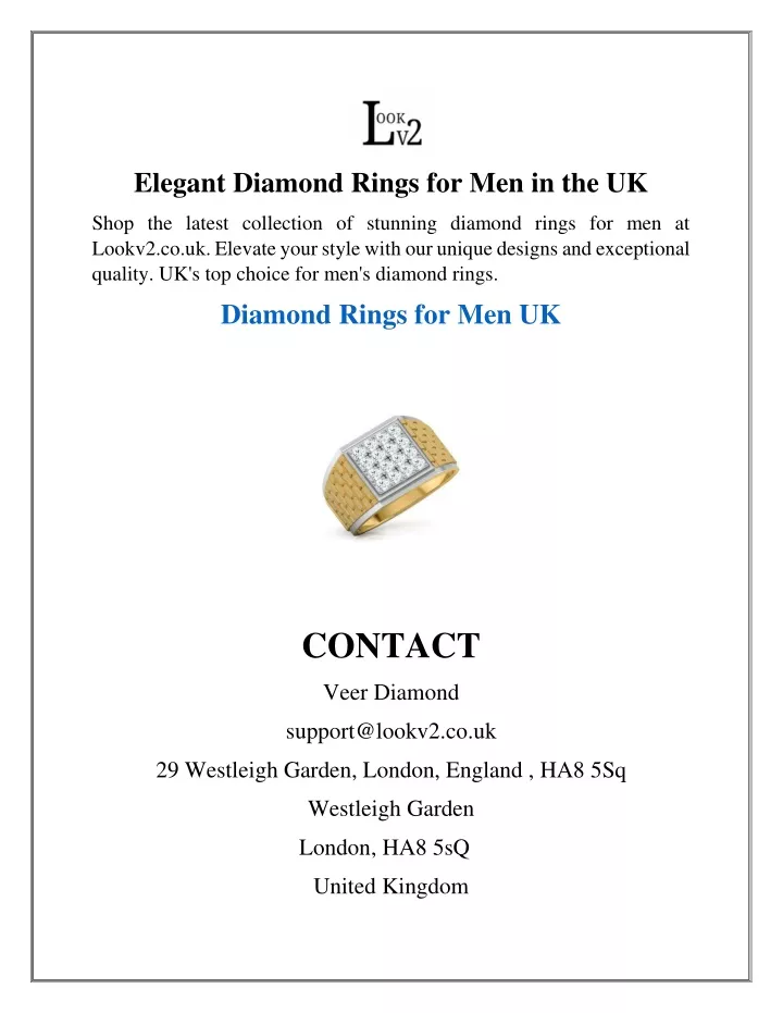 elegant diamond rings for men in the uk
