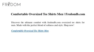 Comfortable Oversized Tee Shirts Men Fredomlb.com1