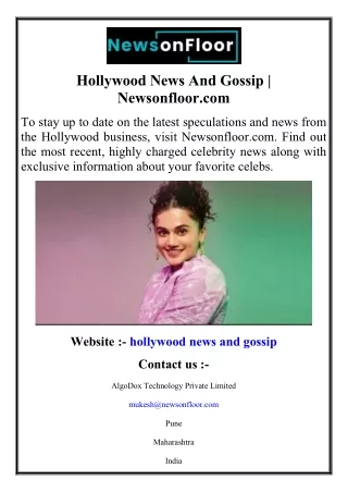 Hollywood News And Gossip  Newsonfloor.com