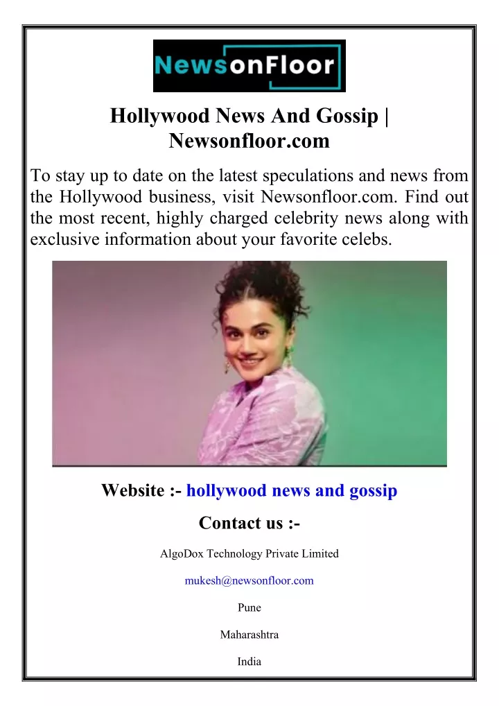 hollywood news and gossip newsonfloor com