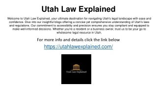 utah law explained