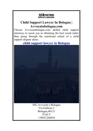Child Support Lawyer In Bologna  Avvocatobologna.com