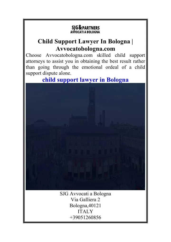 child support lawyer in bologna avvocatobologna