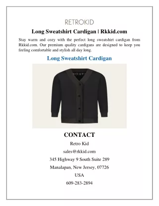 Long Sweatshirt Cardigan Rkkid