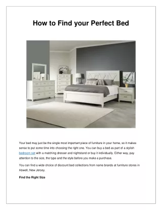 how to find your perfect bed