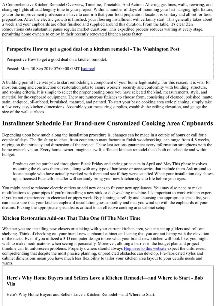 a comprehensive kitchen remodel overview timeline