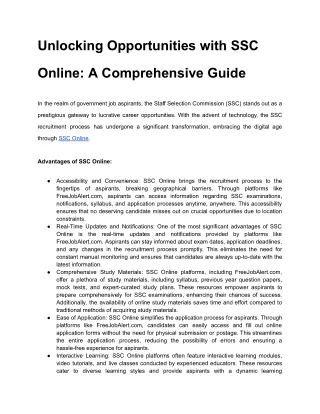 Unlocking Opportunities with SSC Online_ A Comprehensive Guide