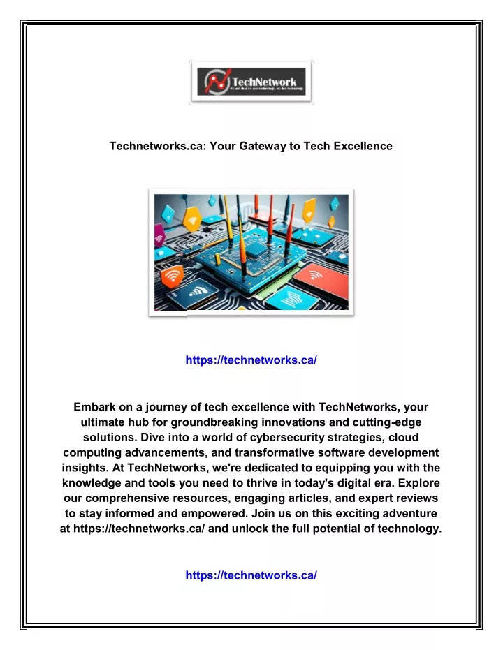 technetworks ca your gateway to tech excellence