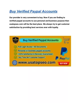 Buy Verified Paypal Accounts