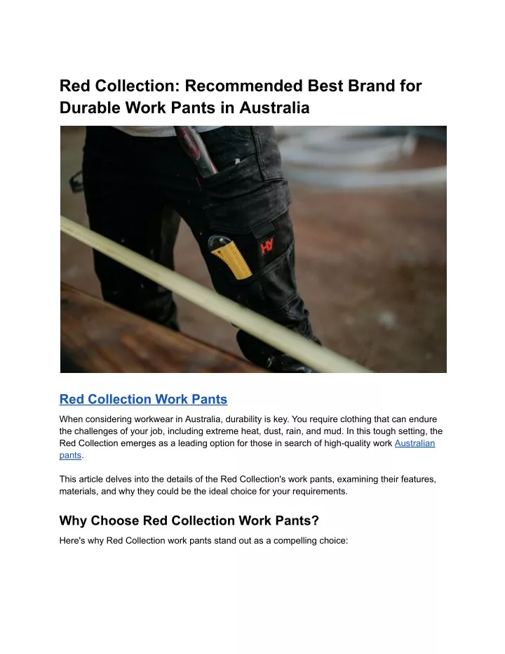 red collection recommended best brand for durable