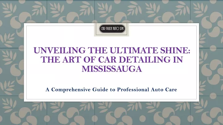 unveiling the ultimate shine the art of car detailing in mississauga