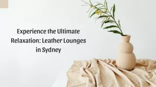 Experience the Ultimate Relaxation Leather Lounges in Sydney